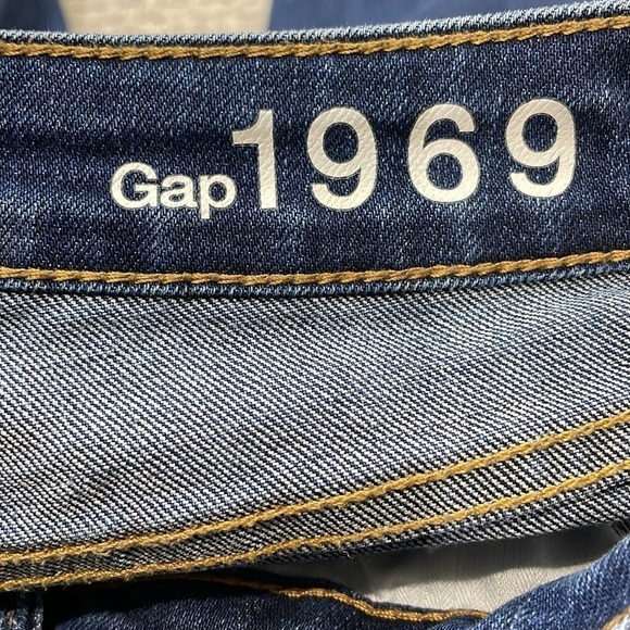 Gap 1969 Sexy Boot Jeans Medium Wash Cropped Frayed Hem Size 26r - Picture 7 of 8